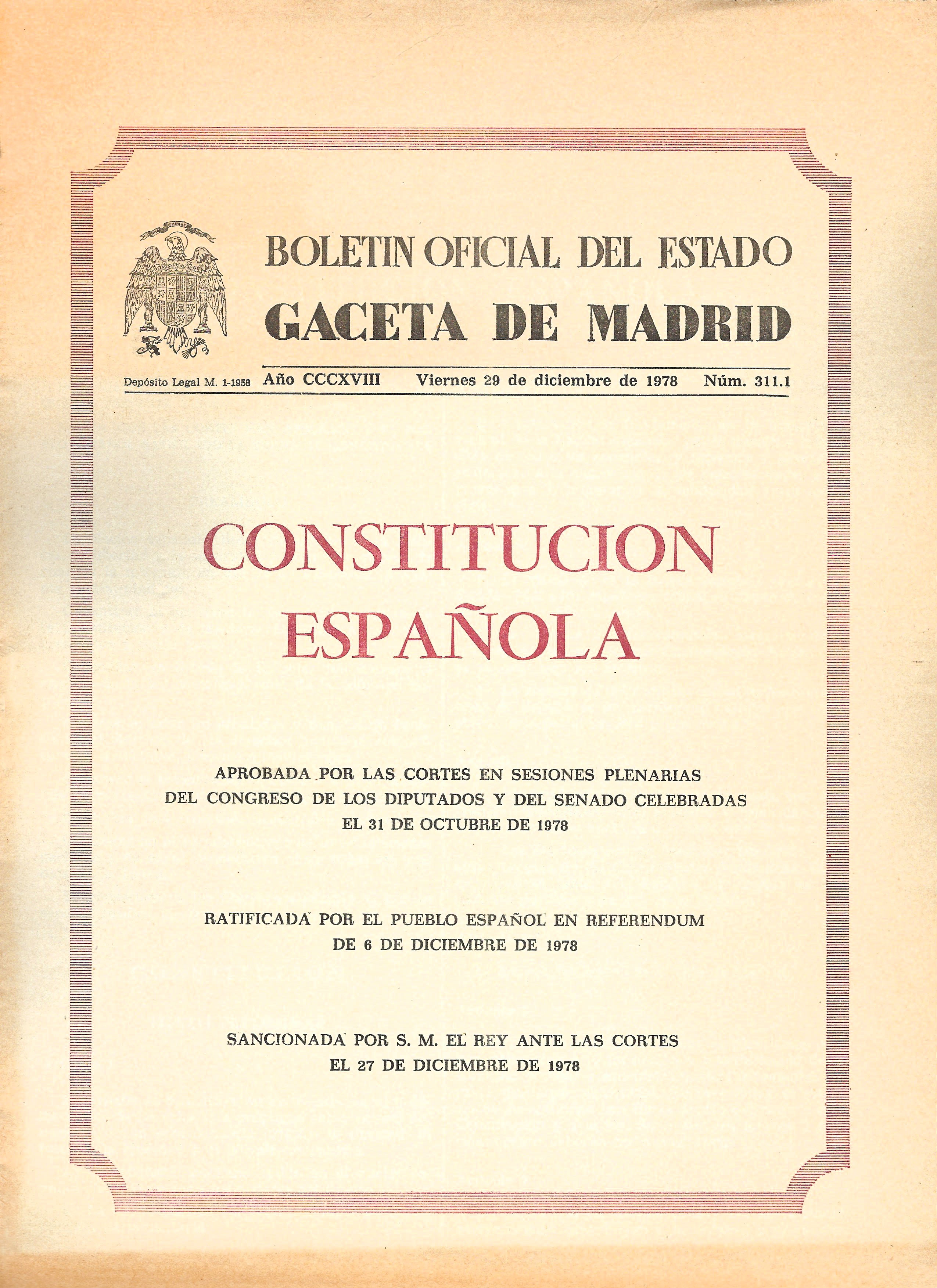 boe constitucion espanola 1978